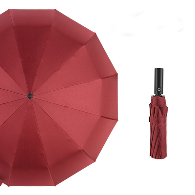 Dreifachklappbarer Regenschirm mit individuellem Logo vollautomatischer UV-Block 12k starker Rahmen
