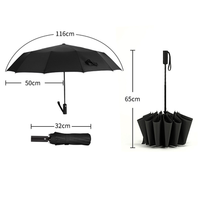 Gummibeschichteter Griff 12k 23inches Winddichtes Dreifachklappendes Regenschirm mit individuellem Logo