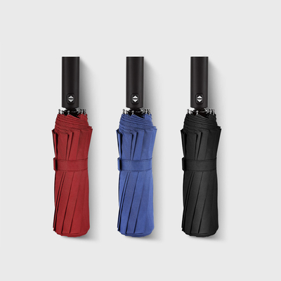 BSCI Triple Folding Auto Open Schirm mit personalisiertem Logo und Gummibeschichteten Griff