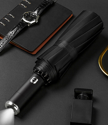 Erwachsene Winddicht LED Taschenlampe Schirm mit Pongee Panel Material und starken Rahmen