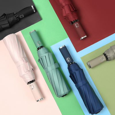 Individuelles Logo Druck UV-Block Winddicht Minimalismus-Stil Gummibeschichteter Griff Schirm