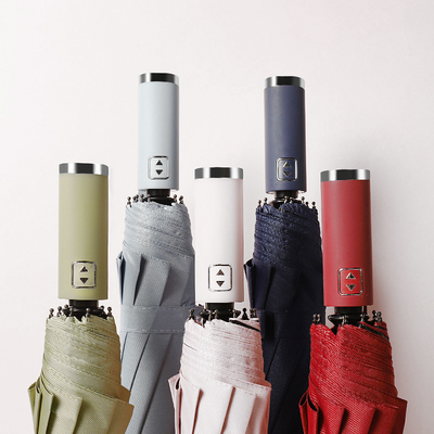 Individuelles Logo Druck UV-Block Winddicht Minimalismus-Stil Gummibeschichteter Griff Schirm
