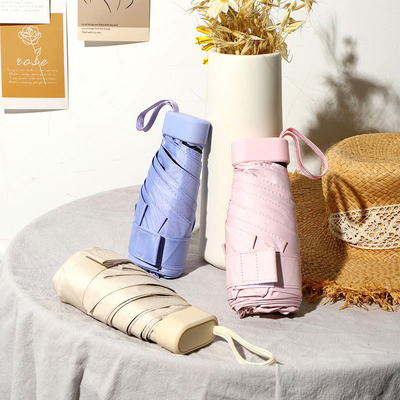 Damen-Doppelzweck-Fünffach-Mini-Sonnenschutzschirm mit UV-Schutz und Custom-Logo