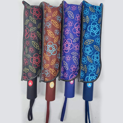 Dreifach Schirm Halbautomatisch Öffnen und Schließen Einzigartiges Design Dreifach Muster